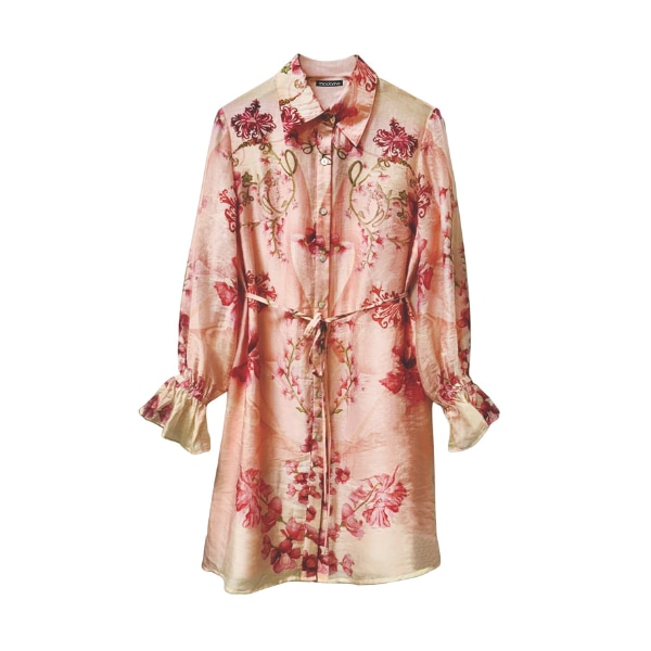 Madame Self-Belted Botanical Print Shirt Dress, ₹3,900