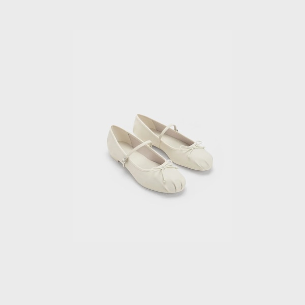 Charles & Keith Emiko Bow Mary Jane Flats Chalk, ₹9,499