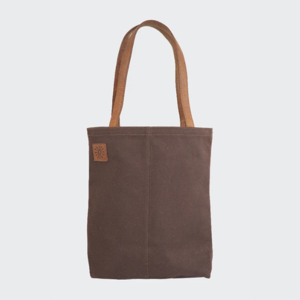 Folk Canvas Waterproof Tote Bag, Brown, ₹1,299