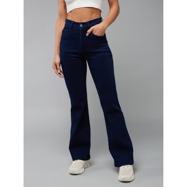 Dolce Crudo Dark Blue Denim Slim Fit High Rise Bootcut Jeans, ₹3,245