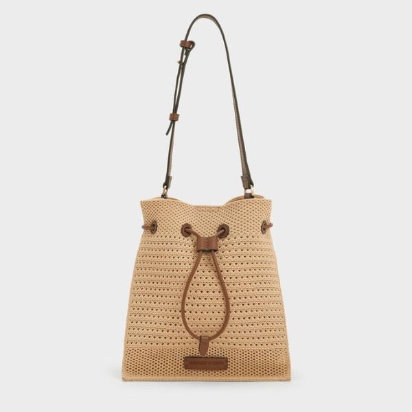 Charles & Keith Ida Knitted Bucket Bag, ₹8,999