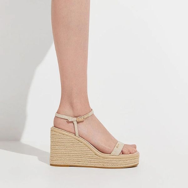 Charles and Keith Linen Espadrille Wedges, ₹8,999