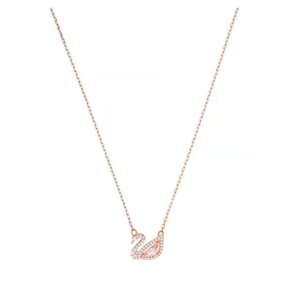 Swarovski Pink Swan Rose Gold Necklace, ₹10,900