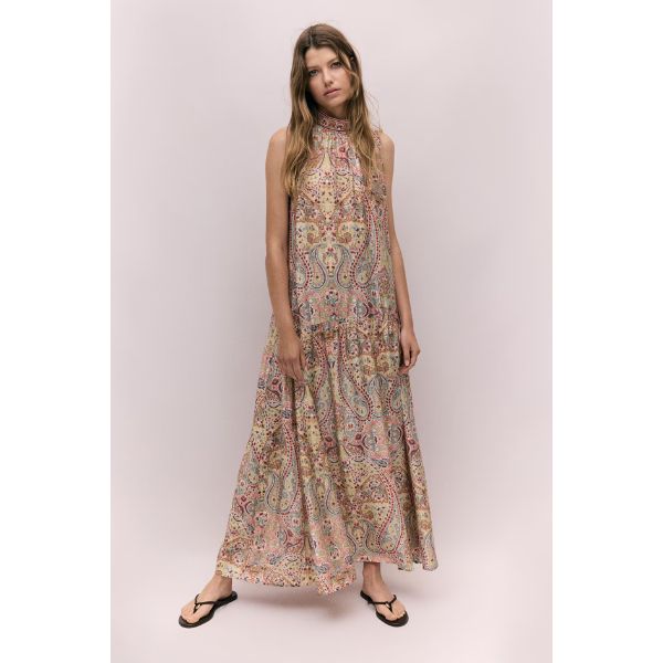 H&M A-Line Tie-Neck Dress, ₹3,999