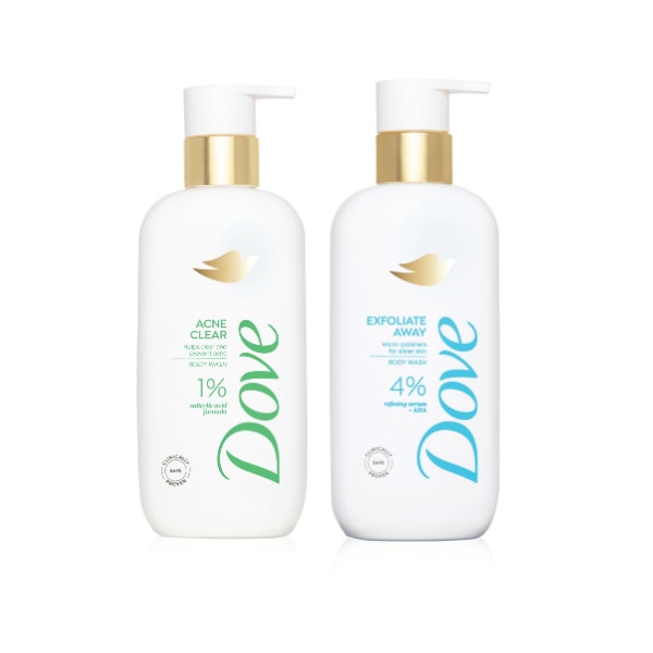Dove Acne Clear + Exfoliate Away Serum Body Wash Combo, ₹1,120
