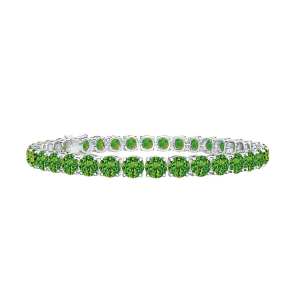 Angara Peridot Tennis Bracelet In 14-Carat White Gold, ₹1,34,092
