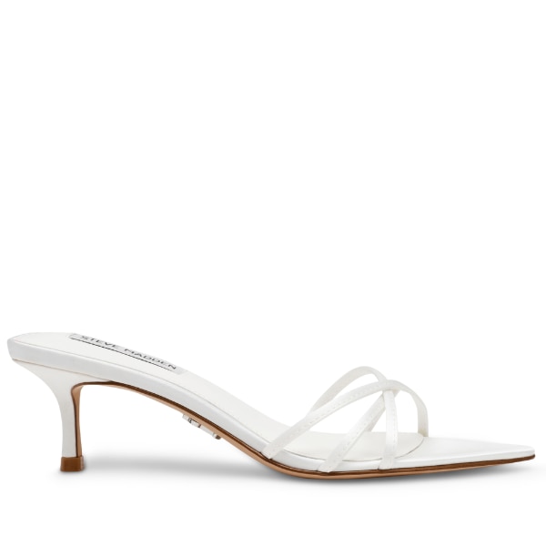 Steven Madden Candela White Satin Heel Sandals, ₹9,999