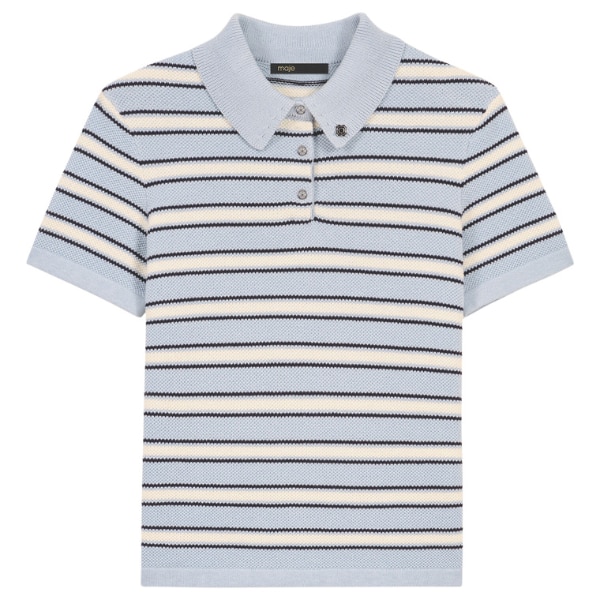 Maje Striped Knit Polo Shirt, ₹15,520 approx.