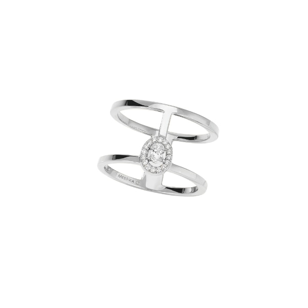 Messika Glam'azone 2 Rows White Gold Diamond Ring, ₹2,38,000