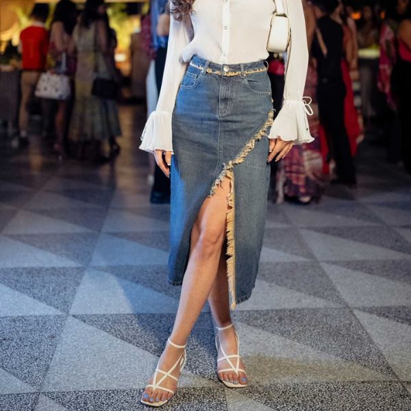 Label Ritu Kumar Blue Denim Drift Skirt, ₹4,300