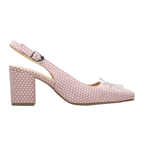 DangShoes Pink Polka Dot Slingback Heels, ₹5,500