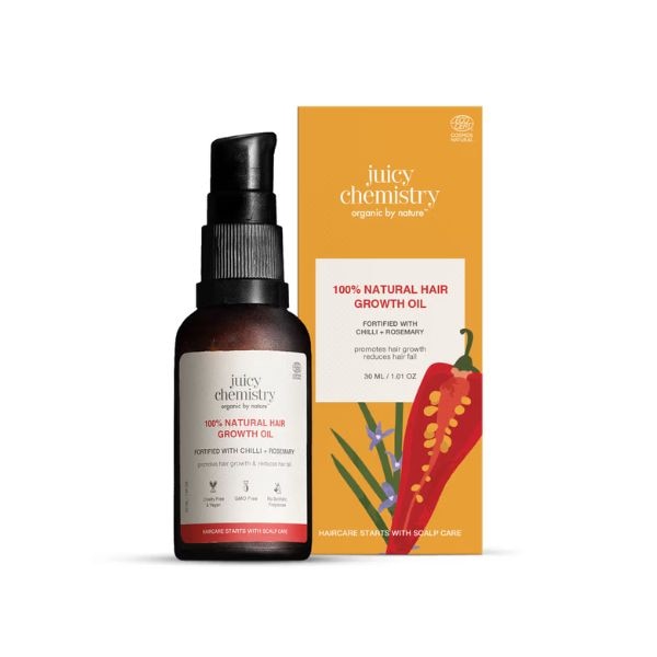 Juicy Chemistry Chilli, Horsetail and Black Seed Hair Oil, ₹2,950