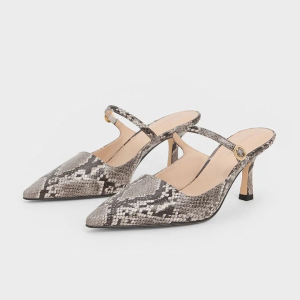 Charles & Keith Buckle-Strap Heeled Mules, ₹8,499