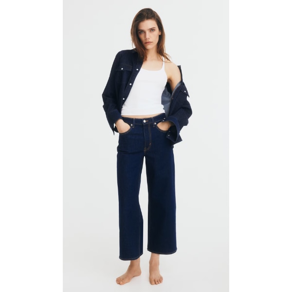 H&M Wide High Cropped Jeans, ₹2,299