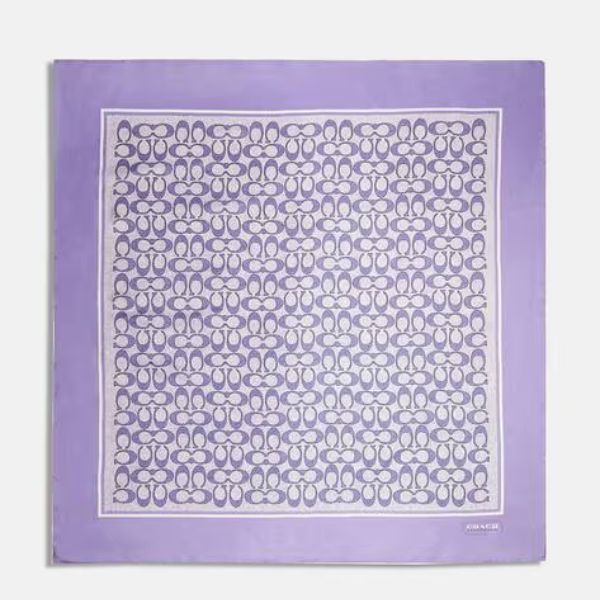  Coach Vintage Signature Print Silk Square Scarf, ₹8,125