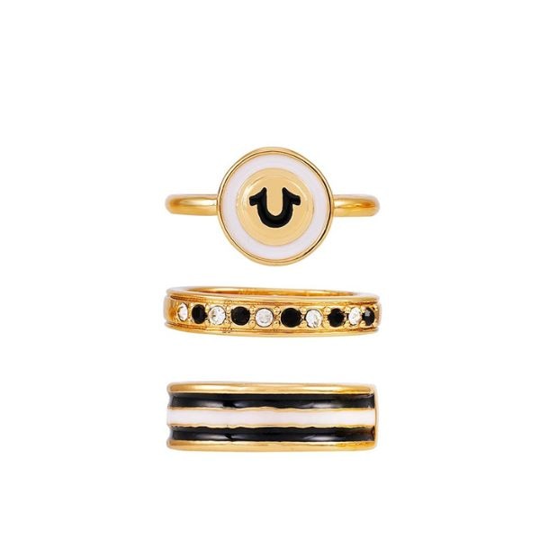 True Religion Women Golden Logo Rings Set , ₹4,990