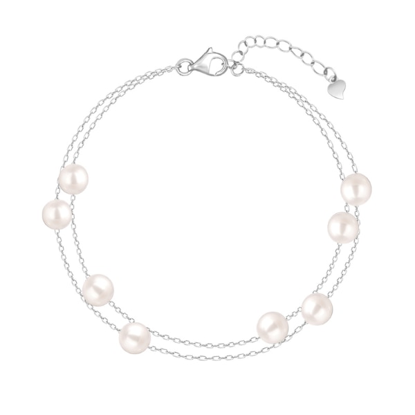 Giva Silver String of Pearls Layered Bracelet, ₹4,400