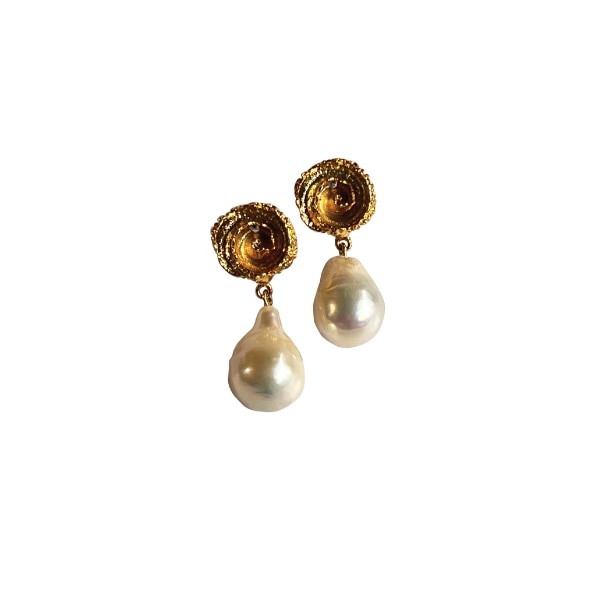 Studio Metallurgy Rosette Pearl Earrings, ₹9,800
