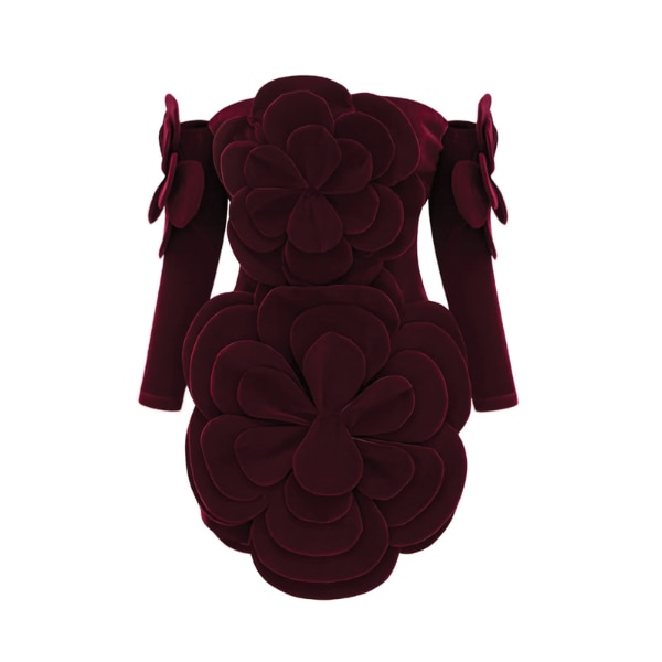 Miss Rosier Azura Red Floral Applique Dress, ₹15,200
