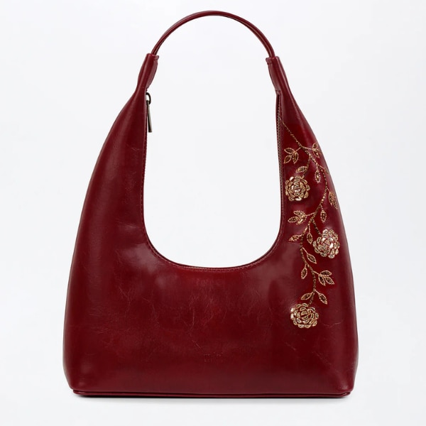 Miri Gulzar Hand Embroidered Shoulder Bag - Deep Burgundy, ₹6,950