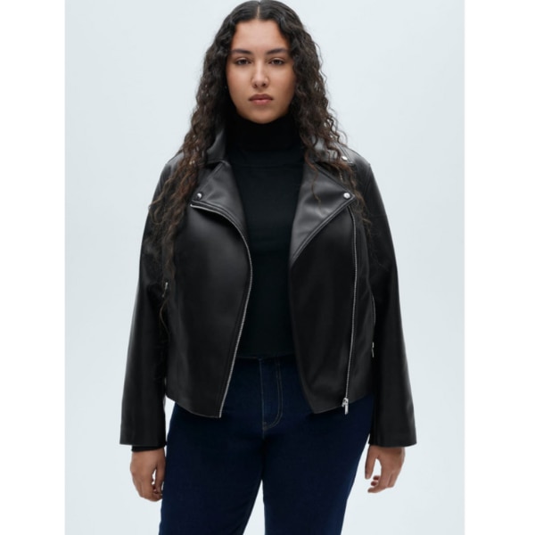 Mango Faux Leather Biker Jacket, ₹4,790