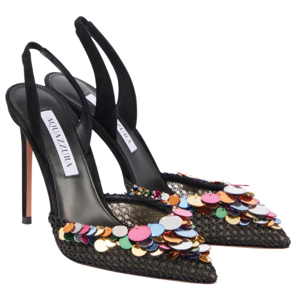 Aquazzura Sequined Suede Slingback Pump, ₹77,456 approx.
