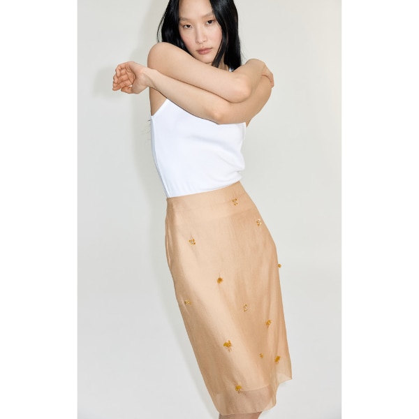 H&M Sheer Embellished Skirt, ₹3,299