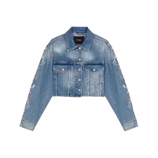Maje Embroidered Denim Jacket, ₹33,500