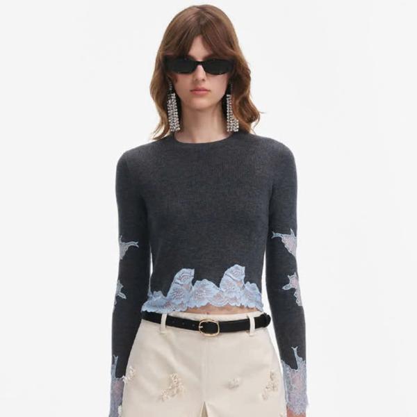 Self-Portrait Lace-Detail Knit Jumper, ₹38,808