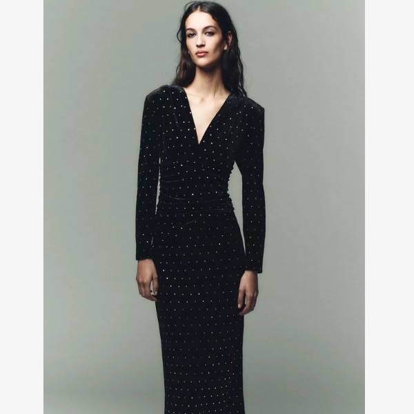 Zara Sparkly Velvet Midi Dress, ₹4,350
