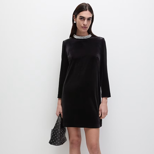 Marks & Spencer Velvet Collared Mini Column Dress, ₹2,999
