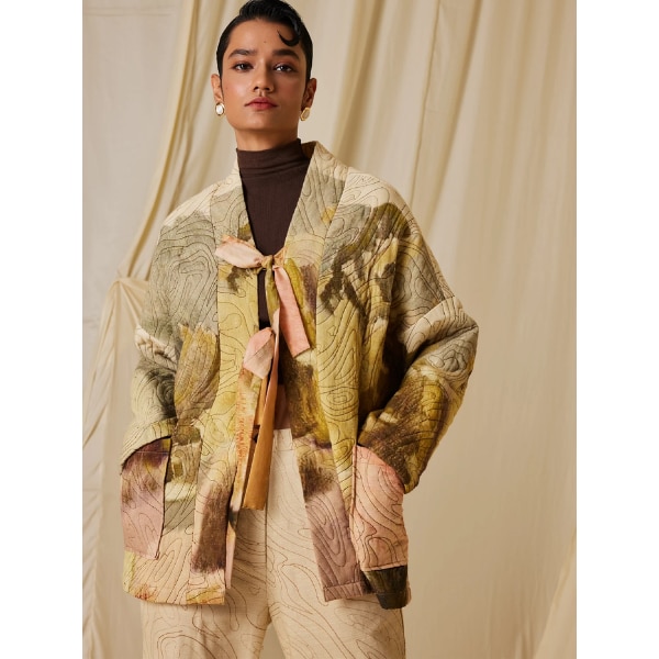 Cord Quilted Front Open Jacket, ₹9,440