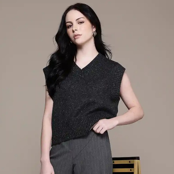 Mango Cable Knit Sweater Vest, ₹3,790