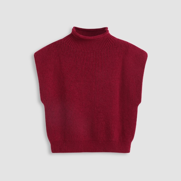 Cider High Neck Solid Knitted Vest, ₹3,399