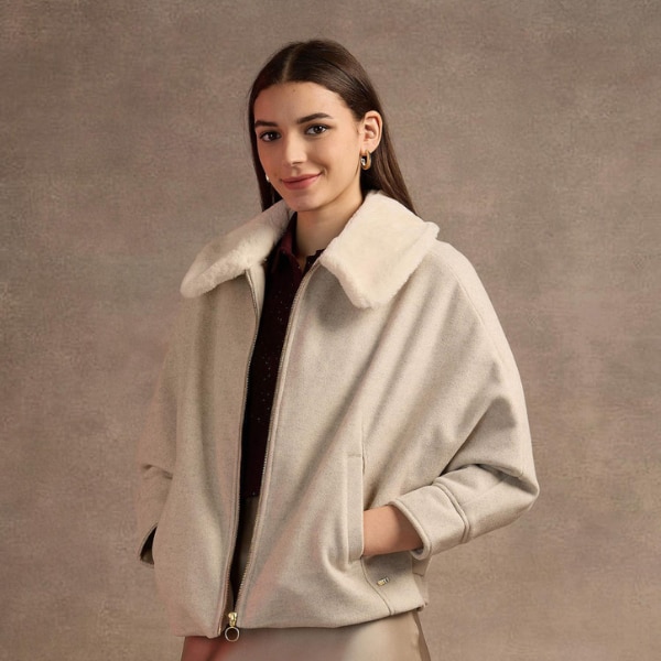 US Polo Assn. Fur Collar Kimono Jacket, ₹2,948