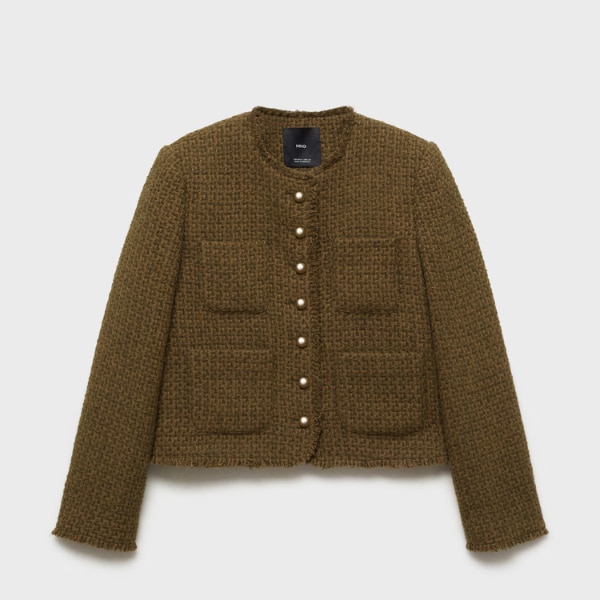 Mango Tweed Jacket with Jewel Buttons, ₹6,790
