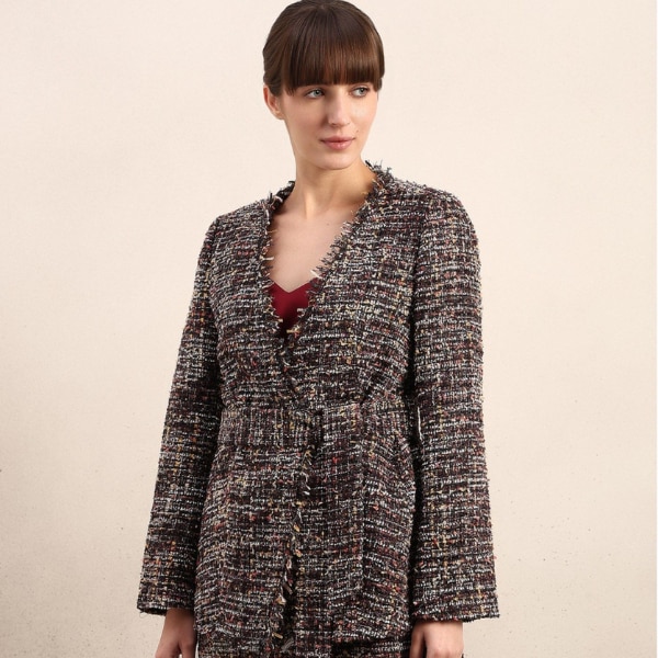 Vero Moda Self Design Tweed Wrap Blazer, ₹9,500