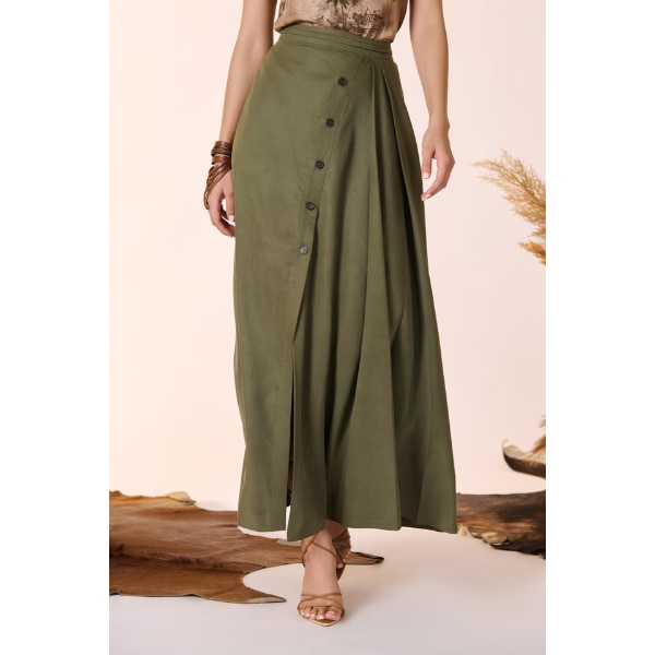 Shantanu & Nikhil Olive Wrap-Around Skirt, ₹16,500 
