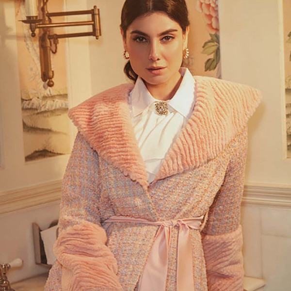 Label Deepika Nagpal Pink Tweed Textured Jacket, ₹13,800