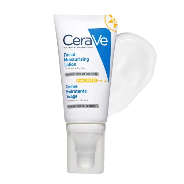 Cerave AM Facial Moisturizing Lotion offers broad-spectrum SPF 50, ₹1,500