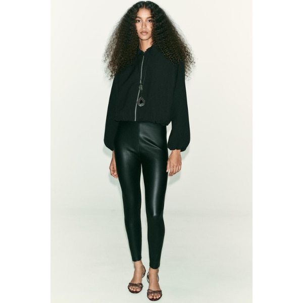 Zara Mid-Waist Faux Leather Leggings, ₹2,350
