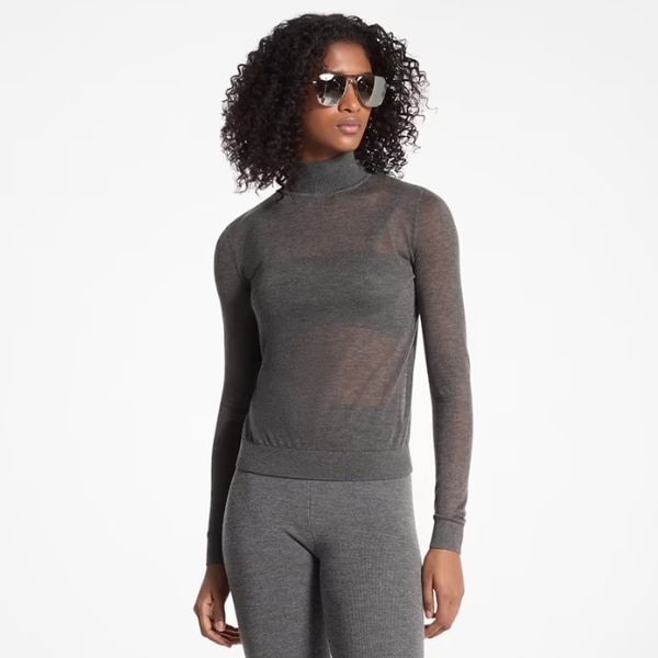Michael Kors Sheer Mock-Neck Regular Fit Sweater, ₹34,000