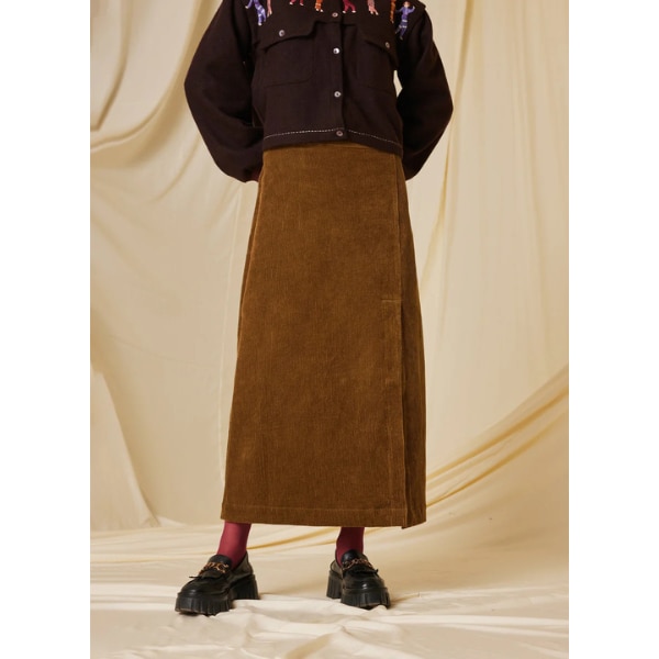 Cord Studio Bert Skirt Olive, ₹9,800