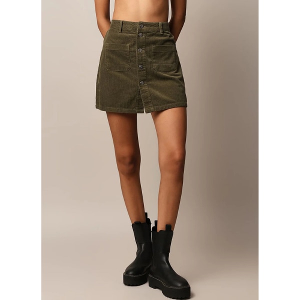 Only Dark Olive Corduroy Skirt, ₹2,799
