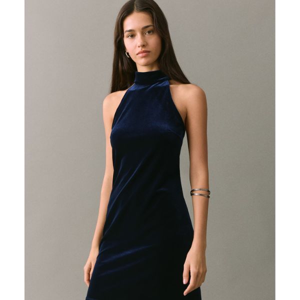 Mango Velvet Halter-Neck Dress, ₹2,890
