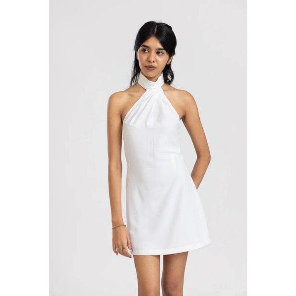 Past Modern White Scarf Wrap Mini Dress, ₹3,050