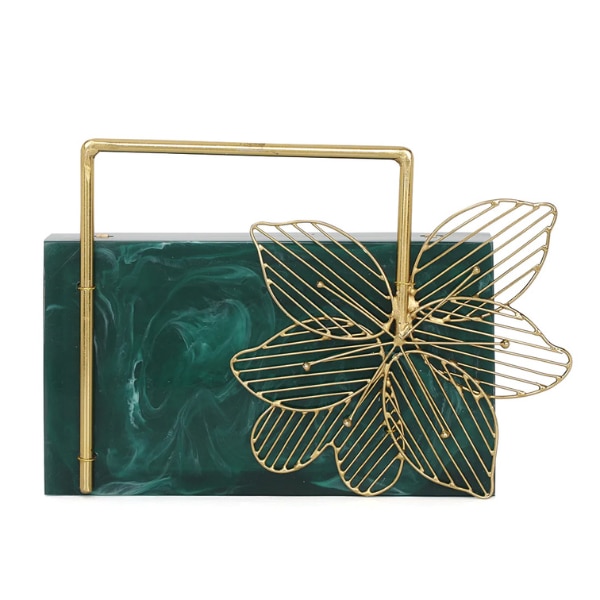 Nidhi Rathi Green Solid Party Box Clutch, ₹7,000