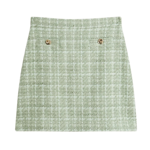 Ted Baker Green Komas Rose Button Boucle Tailo Skirt, ₹14,850