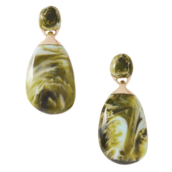 Dinosaur Designs River Rock Gold Tone Resin Earrings, ₹41,800 approx.