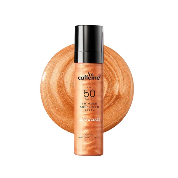 mCaffeine SPF 50 PA++++ Shimmer Sunscreen Spray, ₹1,200